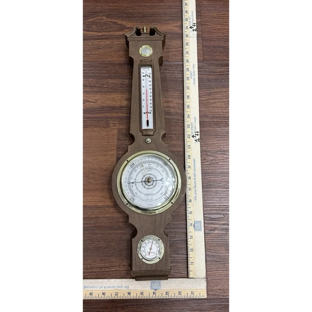 Vintage Springfield Talking Weather Station Wal Barometer Thermometer Model 2204